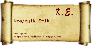 Krajnyik Erik névjegykártya